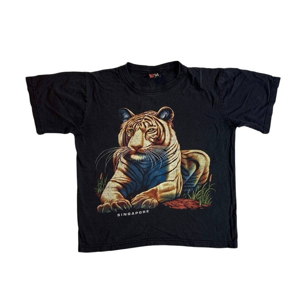 Tee Vintage Hot Ice Singapore Tiger Double Sided Shirt M